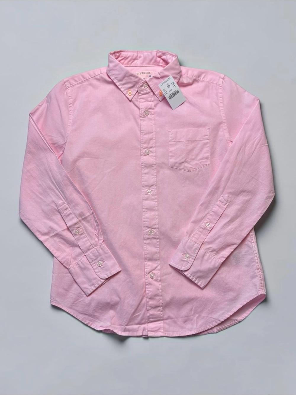 NWT J.Crew Crewcuts Boys Pink Oxford Button Down Shirt Size 10 Cotton AJ051